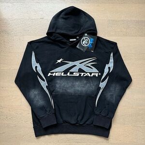 Hellstar Black Hoodie with Silver Graphics